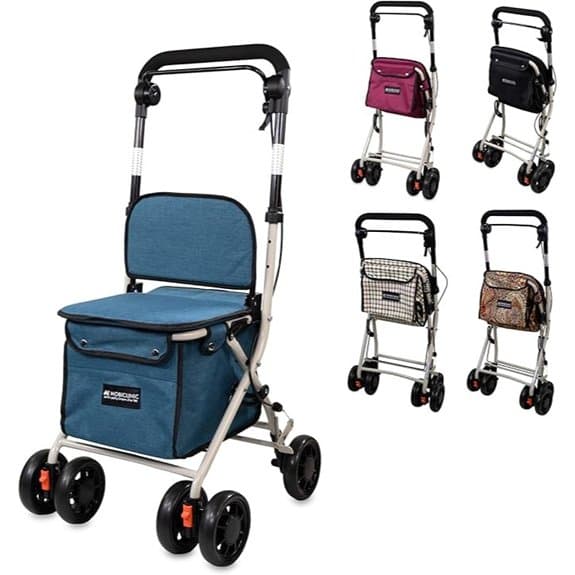 Mobiclinic Chariot de courses pliant avec siège